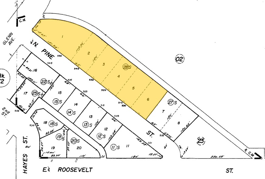 506-550 Pine St, Coalinga, CA à vendre - Plan cadastral - Image 1 de 1