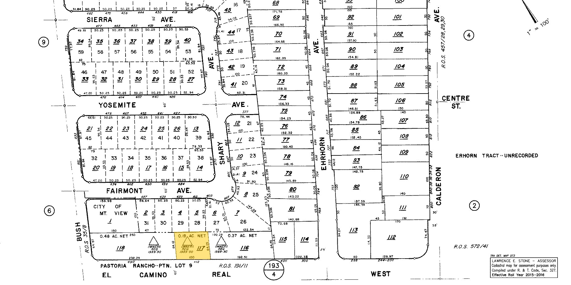 412 W El Camino Real, Mountain View, CA à louer Plan cadastral- Image 1 de 2