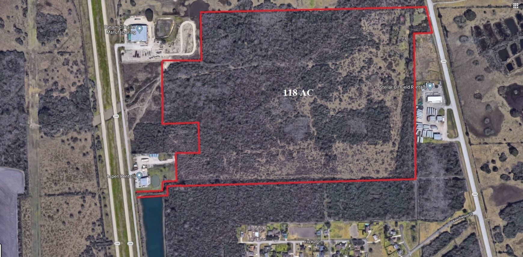 118 Acres, Angleton, TX à vendre Aérien- Image 1 de 4