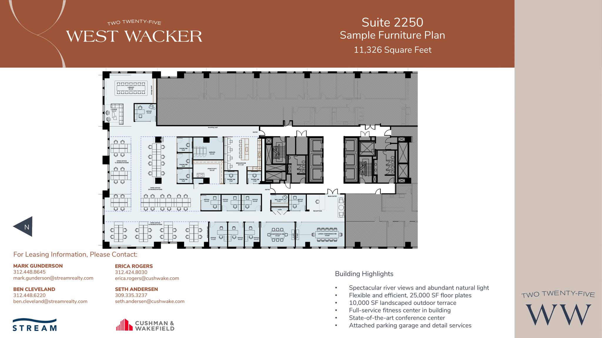 225 W Wacker Dr, Chicago, IL à louer Plan d  tage- Image 1 de 2