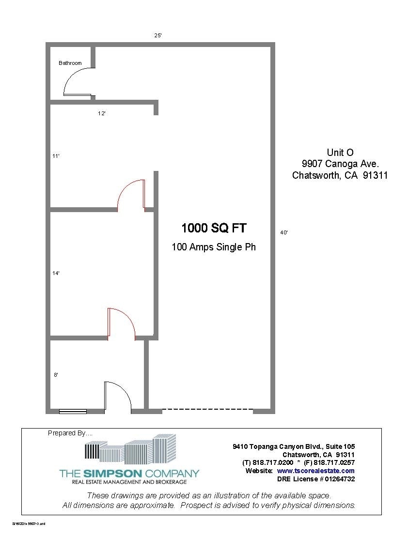 9907-9909 Canoga Ave, Chatsworth, CA à louer Plan d’étage- Image 1 de 1