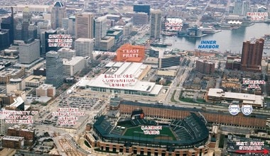1 E Pratt St, Baltimore, MD - Aerial map view