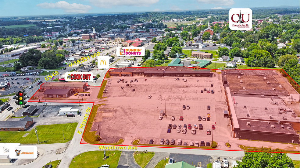 621 Maple St, Campbellsville, KY for lease - Aerial - Image 1 of 6