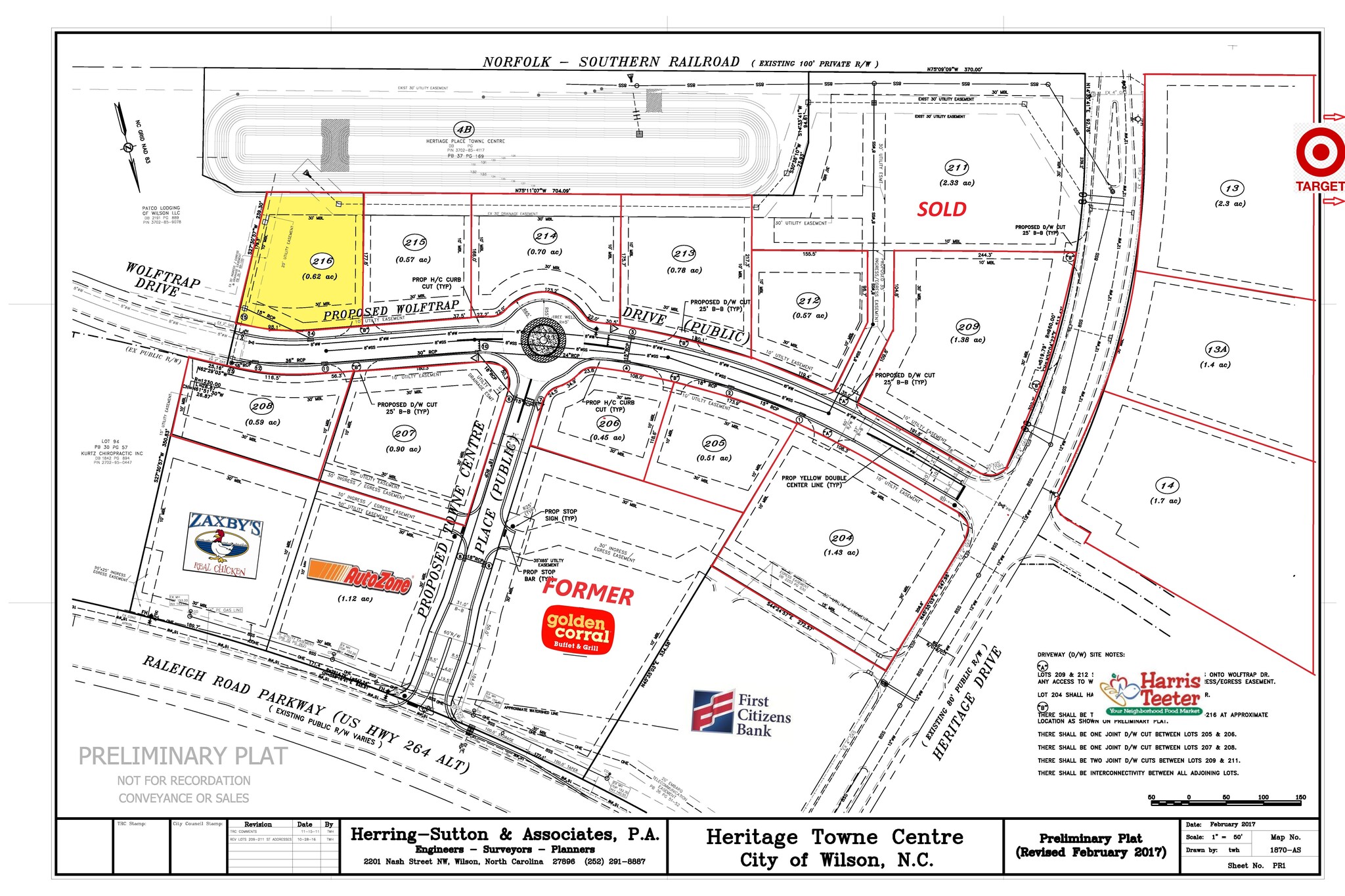 2711 Wolf Trap Dr, Wilson, NC à vendre Plan cadastral- Image 1 de 3