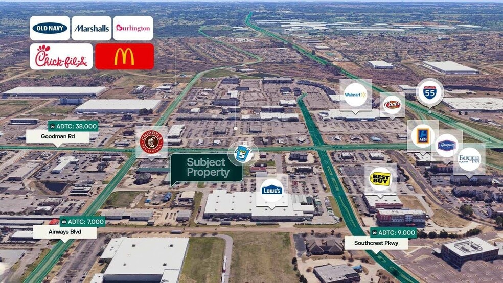 62 Moore Dr, Southaven, MS for sale - Aerial - Image 2 of 2