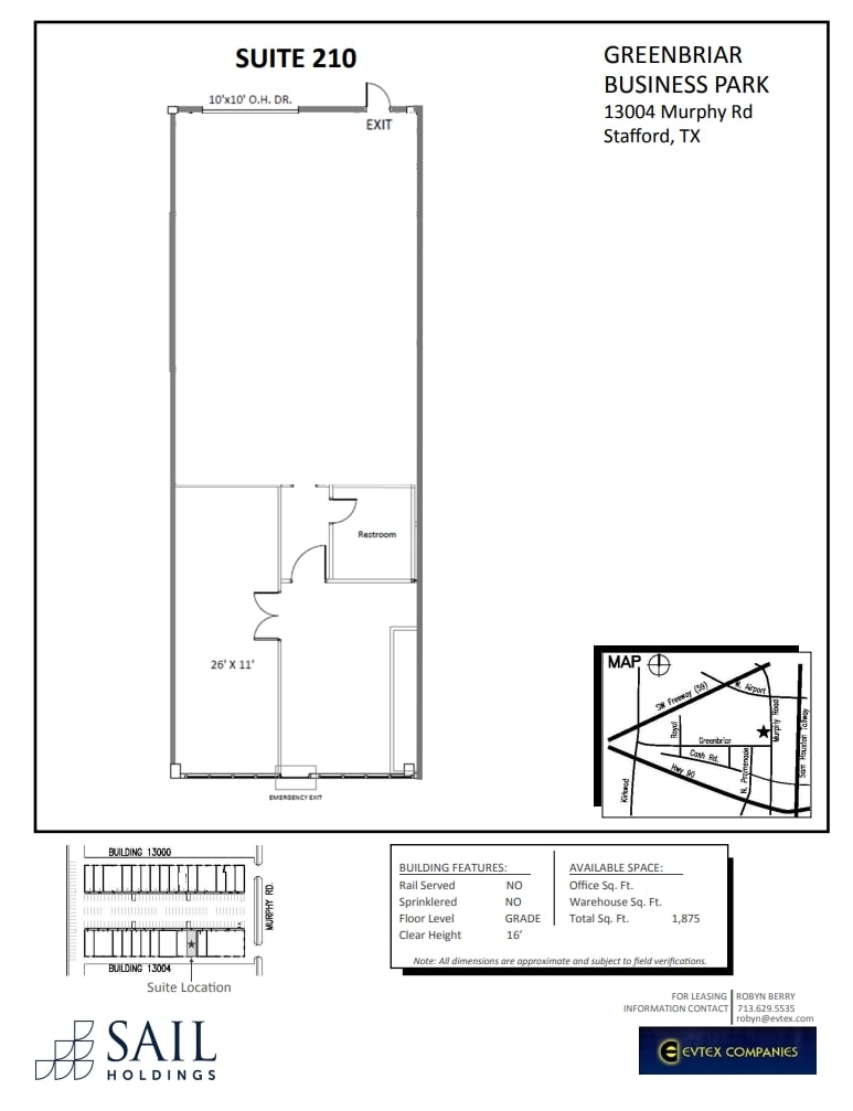 13000 Murphy Rd, Stafford, TX à louer Plan d’étage- Image 1 de 1