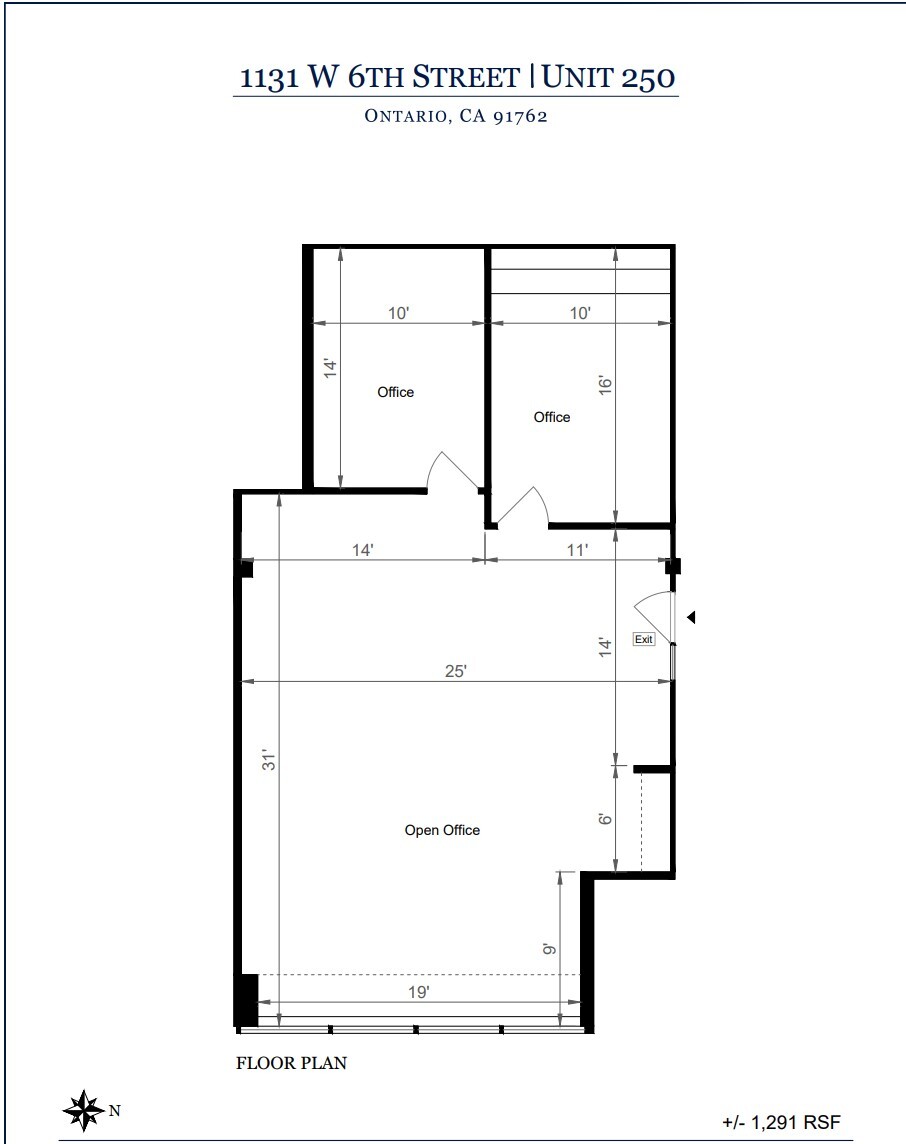 1131 W 6th St, Ontario, CA for lease Floor Plan- Image 1 of 1