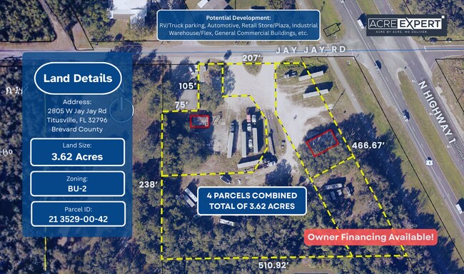Plus de détails pour 2805 W Jay Jay Rd, Titusville, FL - Terrain à vendre
