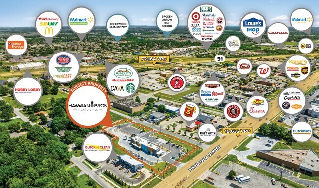 Plus de détails pour 500 E Kenosha St, Broken Arrow, OK - Commerce de détail à vendre