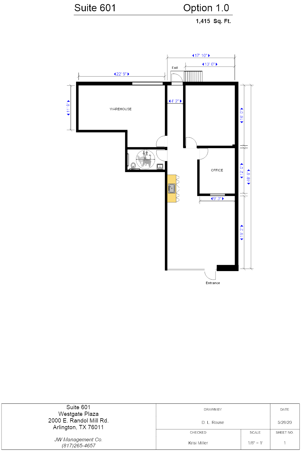 2016 E Randol Mill Rd, Arlington, TX for lease Floor Plan- Image 1 of 4