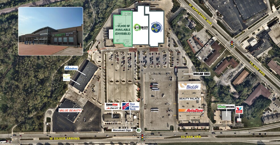 10330 W Silver Spring Dr, Milwaukee, WI à louer - Aérien - Image 2 de 5
