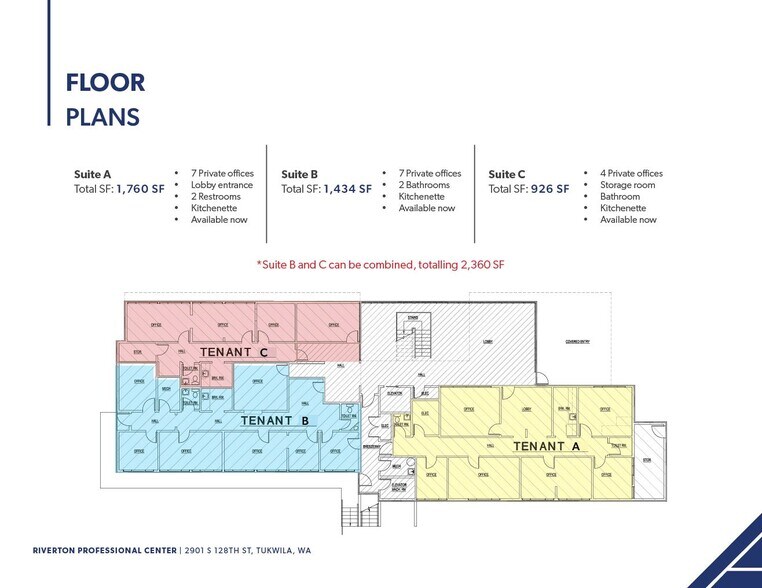 2901 S 128th St, Tukwila, WA à louer - Plan d’étage - Image 2 de 17