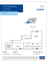 7670 Woodway Dr, Houston, TX à louer Plan d  tage- Image 1 de 1