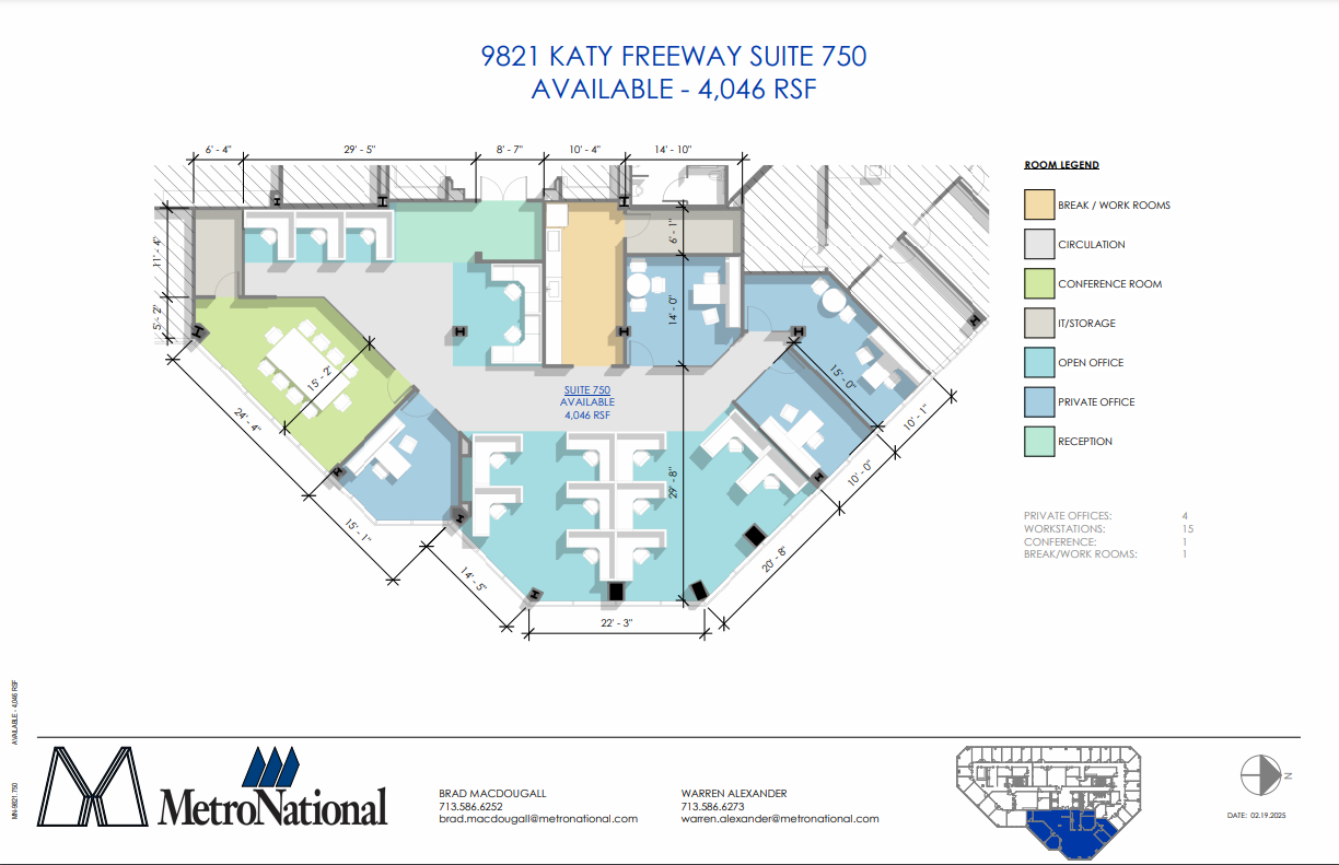 9821 Katy Fwy, Houston, TX à louer Plan d’étage- Image 1 de 1