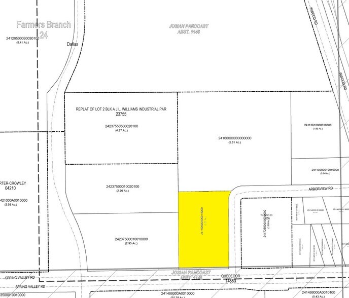 4801 Spring Valley Rd, Farmers Branch, TX à louer - Plan cadastral - Image 2 de 8