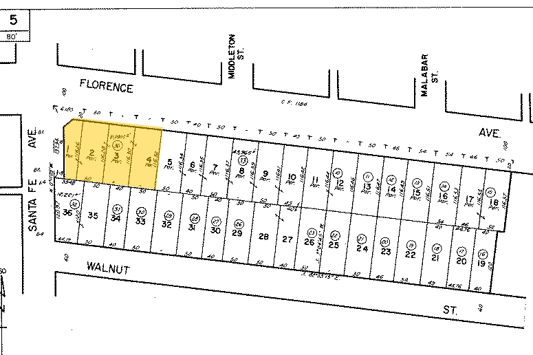 2402-2414 E Florence Ave, Huntington Park, CA à vendre Plan cadastral- Image 1 de 1