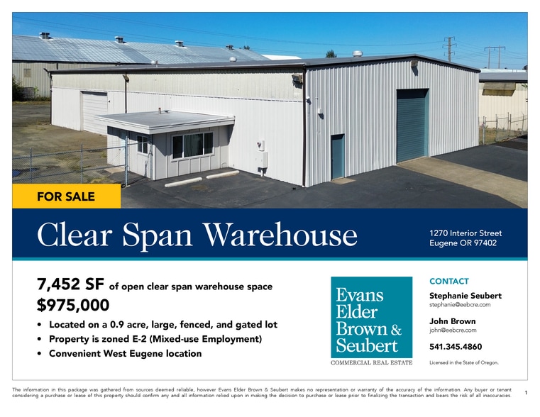 1270 Interior St, Eugene, OR for sale - Building Photo - Image 2 of 6