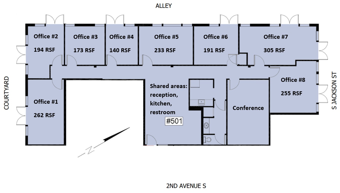 401 2nd Ave S, Seattle, WA à louer Plan d’étage- Image 1 de 4