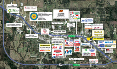 1601-1623 E Jackson St, Hugo, OK - aerial  map view - Image1