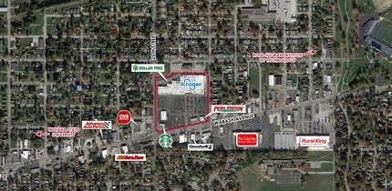 2500-2720 Wabash Ave, Terre Haute, IN - AERIAL  map view