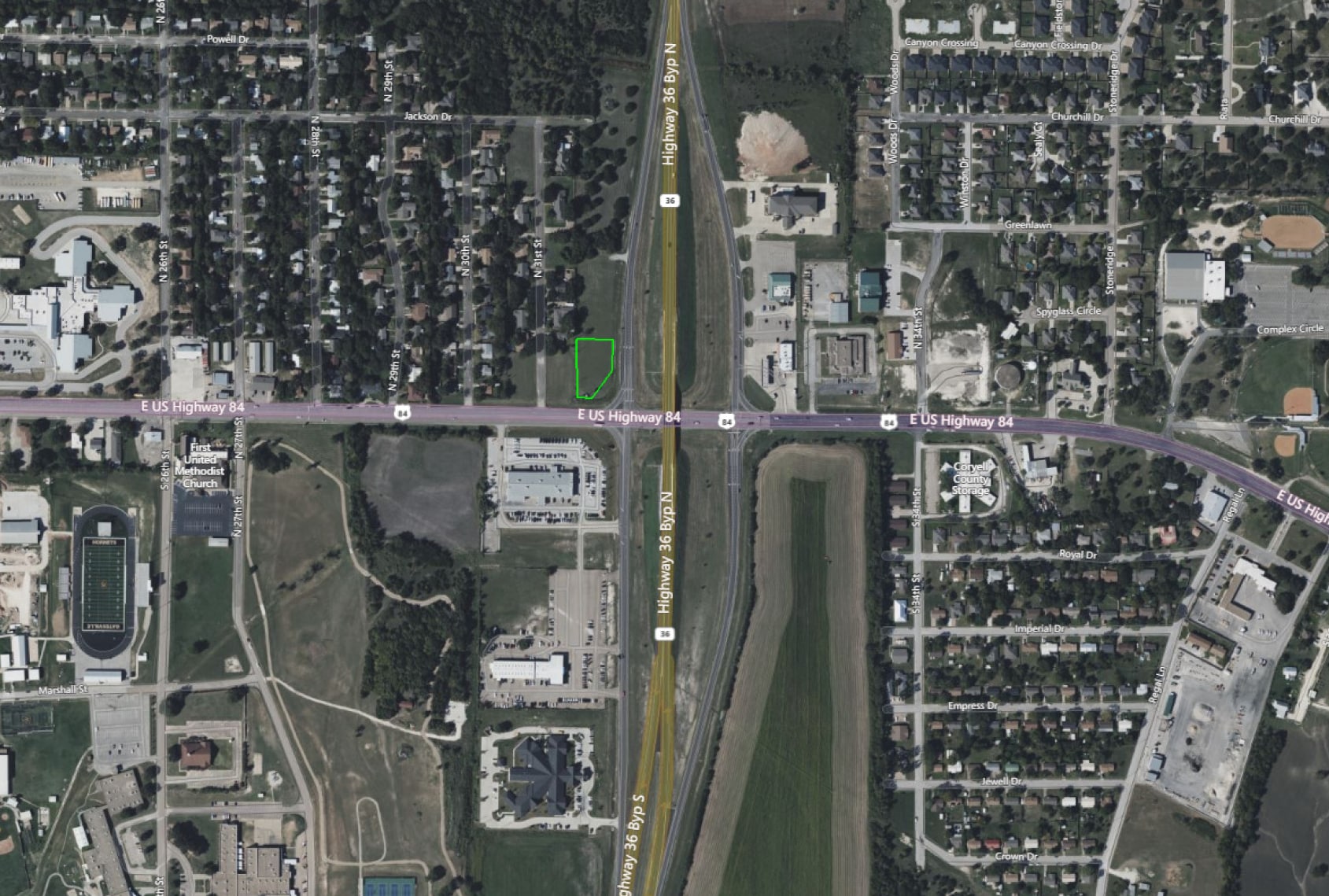 NW Corner of HWY 36 Byp N & E US HWY 84, Gatesville, TX for sale Aerial- Image 1 of 2