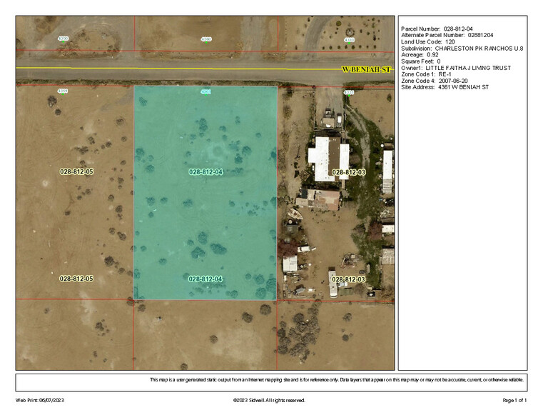 4361 Beniah st, Pahrump, NV à vendre - Plan cadastral - Image 1 de 1