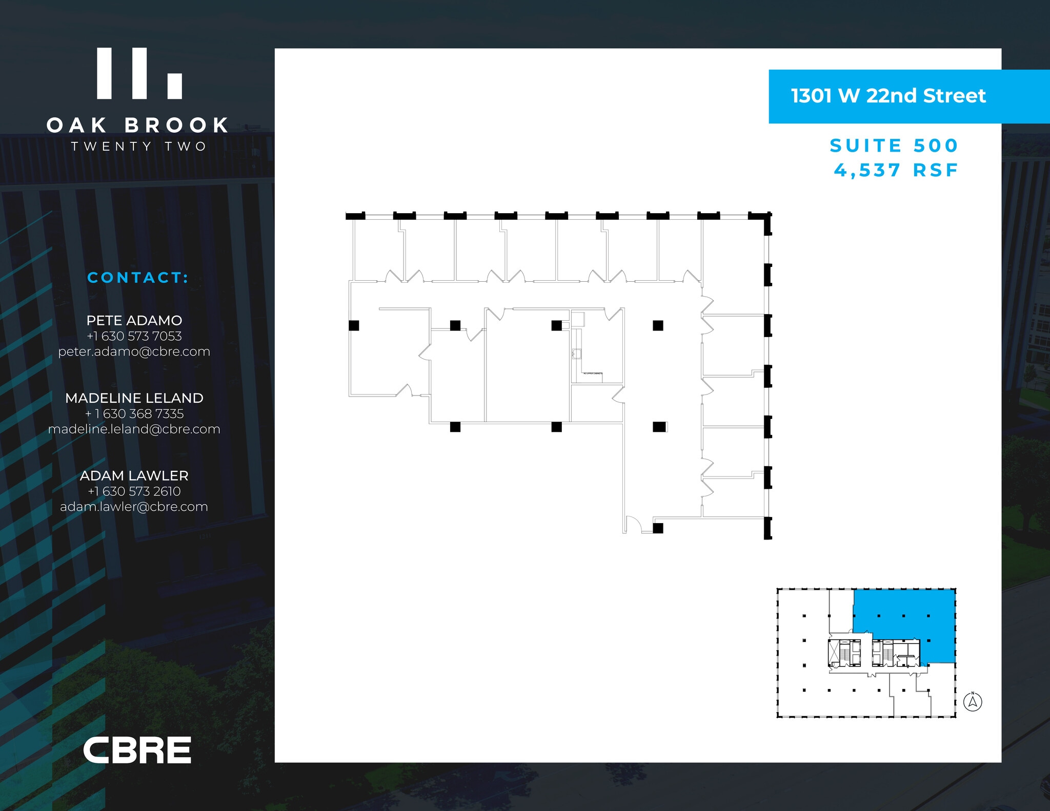 1301 W 22nd St, Oak Brook, IL for lease Floor Plan- Image 1 of 1