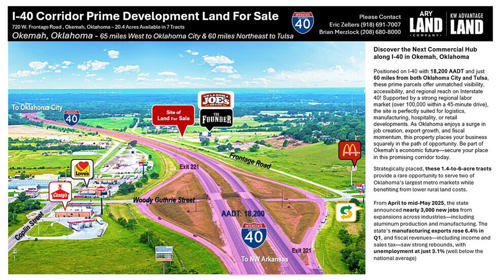 700 W Frontage Rd, Okemah, OK for sale - Aerial - Image 1 of 6