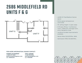 2682 Middlefield Rd, Redwood City, CA à louer Plan d’étage- Image 1 de 1