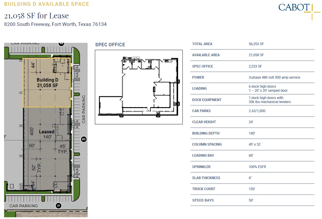 8300 South Freeway, Fort Worth, TX à louer Plan d’étage- Image 1 de 1