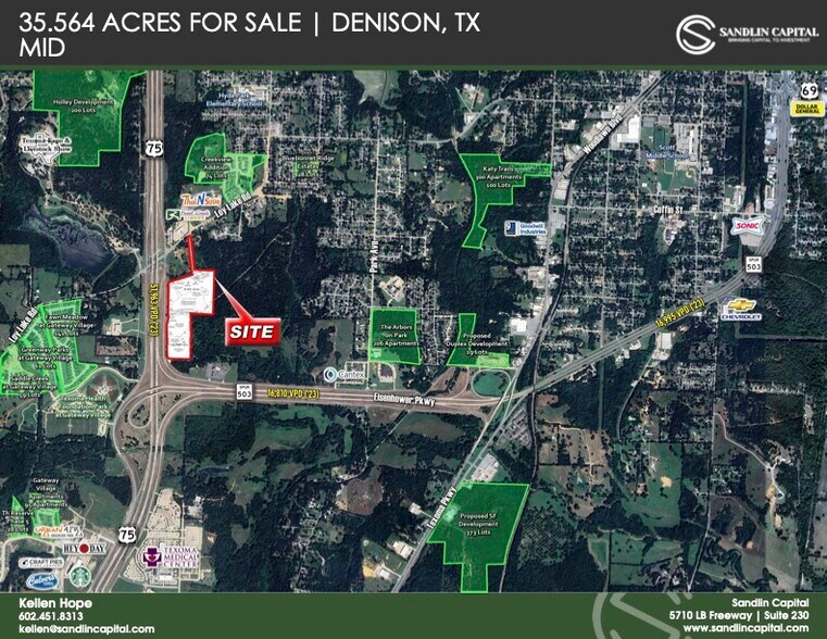 NEQ Eisenhower Parkway & US 75, Denison, TX à vendre - Aérien - Image 2 de 4