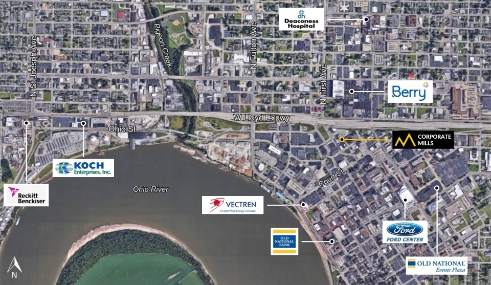 420 NW 5th St, Evansville, IN à louer - Aérien - Image 3 de 5