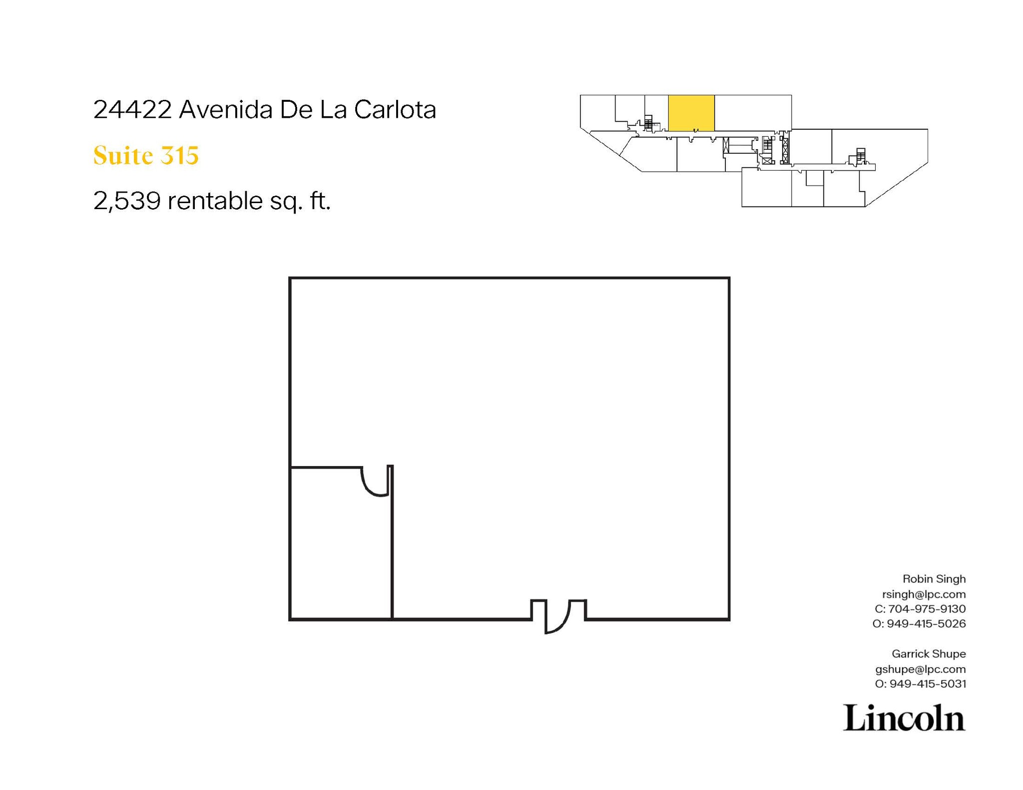 24422 Avenida De La Carlota, Laguna Hills, CA for lease Floor Plan- Image 1 of 5