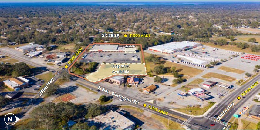 4324 Lillian Hwy, Pensacola, FL à louer - Aérien - Image 2 de 4