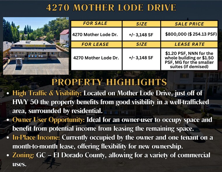 4270 Mother Lode Dr, Shingle Springs, CA for sale - Building Photo - Image 2 of 7