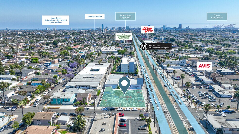 2180-2196 Long Beach Blvd, Long Beach, CA à vendre - Aérien - Image 2 de 3