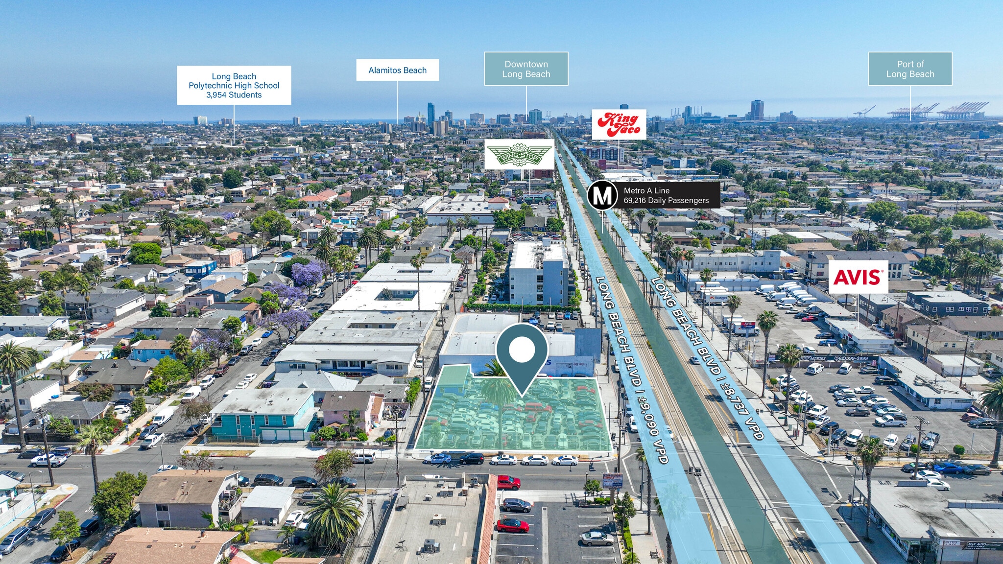 2180-2196 Long Beach Blvd, Long Beach, CA for sale Aerial- Image 1 of 4