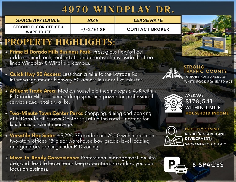 4970 Windplay Dr, El Dorado Hills, CA à louer - Photo du bâtiment - Image 2 de 7