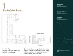1 Rockefeller Plaza, New York, NY for lease Floor Plan- Image 1 of 14