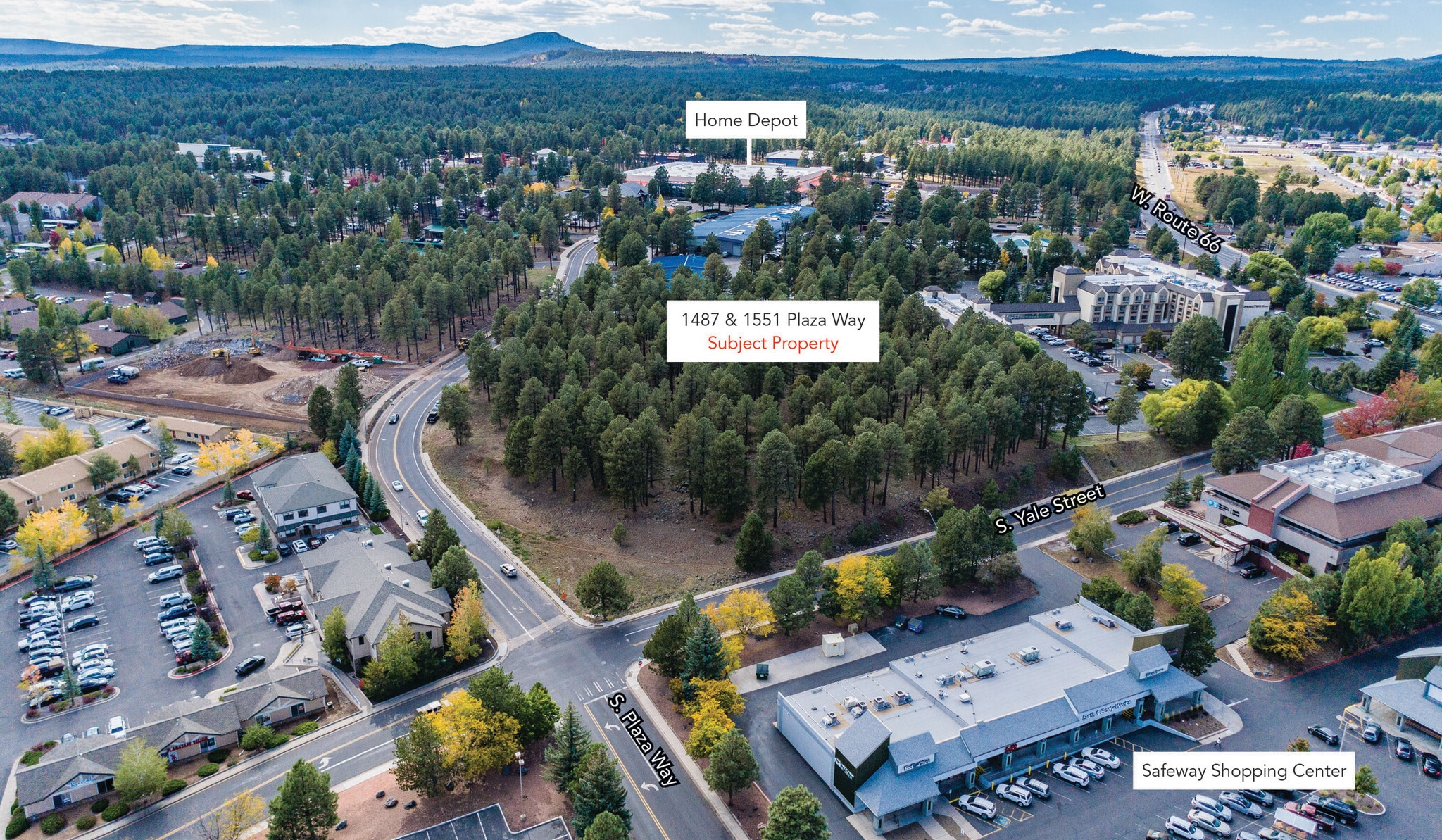 1487-1551 S Plaza Way, Flagstaff, AZ for sale Aerial- Image 1 of 6