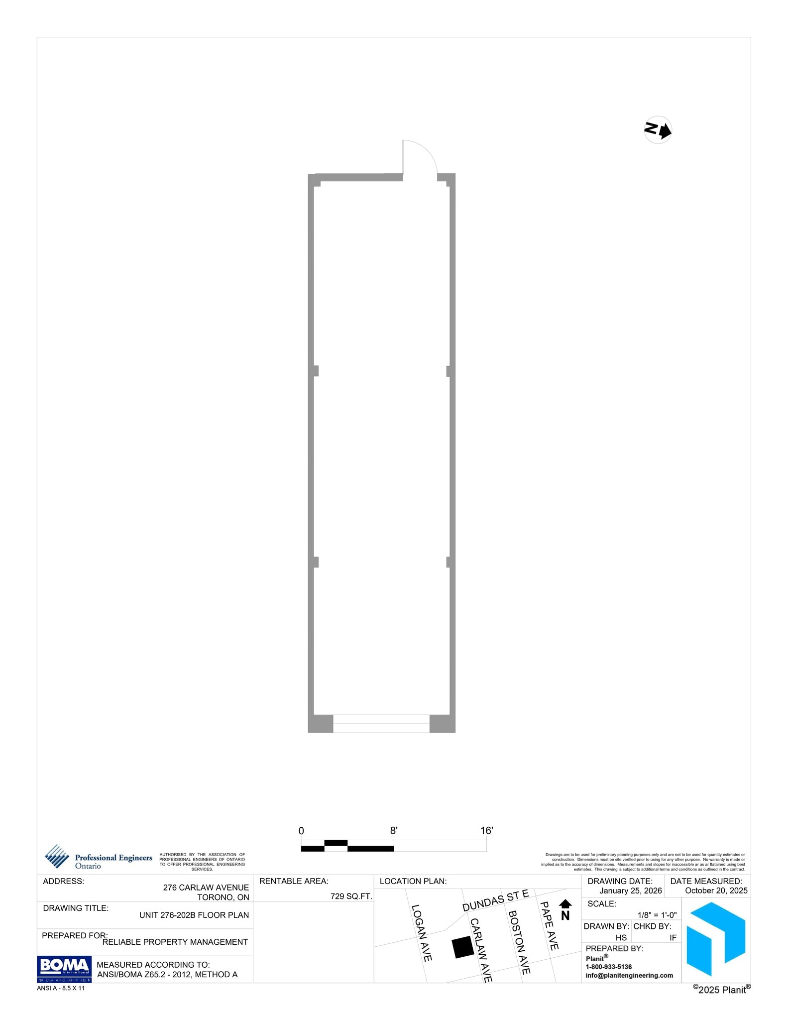 276 Carlaw Av, Toronto, ON for lease Site Plan- Image 1 of 3