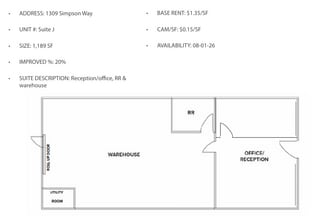 1305 Simpson Way, Escondido, CA à louer Plan d’étage- Image 2 de 2