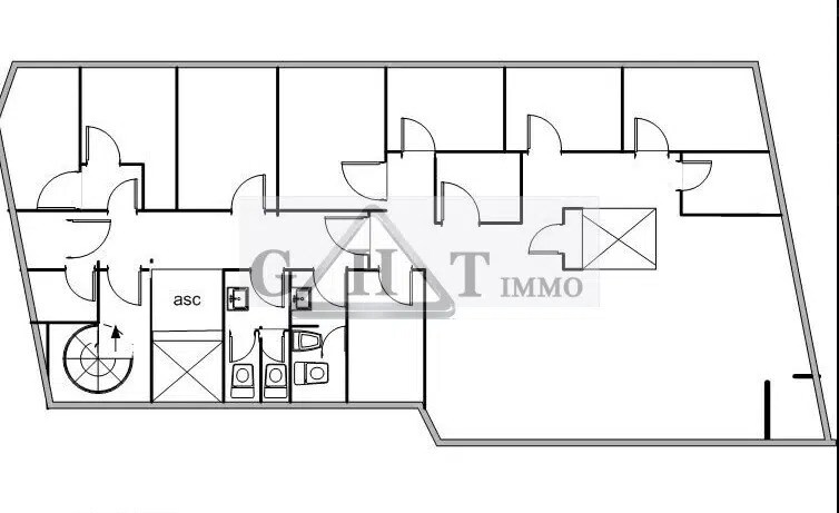 Bureau dans Clichy à louer - Plan d’étage - Image 2 de 10
