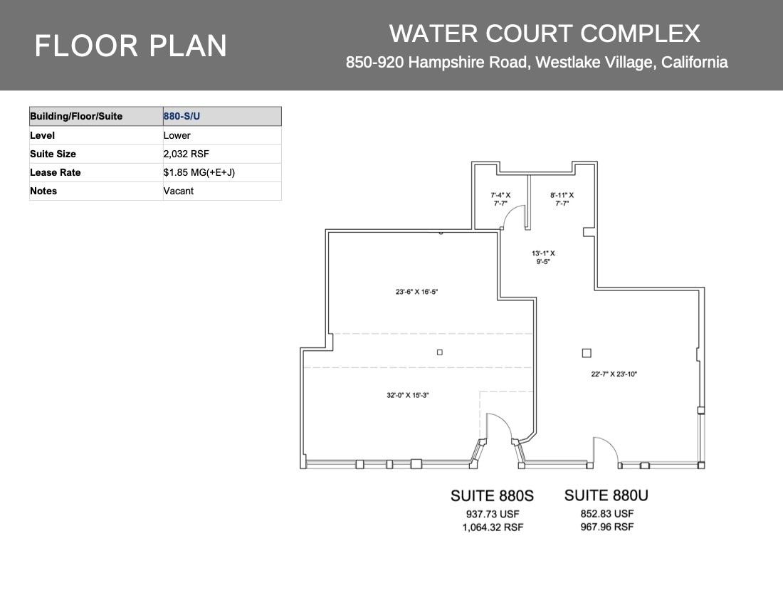850 Hampshire Rd, Westlake Village, CA for lease Floor Plan- Image 1 of 2