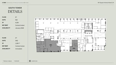 747 Rue Du Square-Victoria, Montréal, QC à louer Plan d’étage- Image 1 de 1