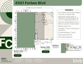 4501 Forbes Blvd, Lanham, MD à louer Plan d’étage- Image 1 de 1