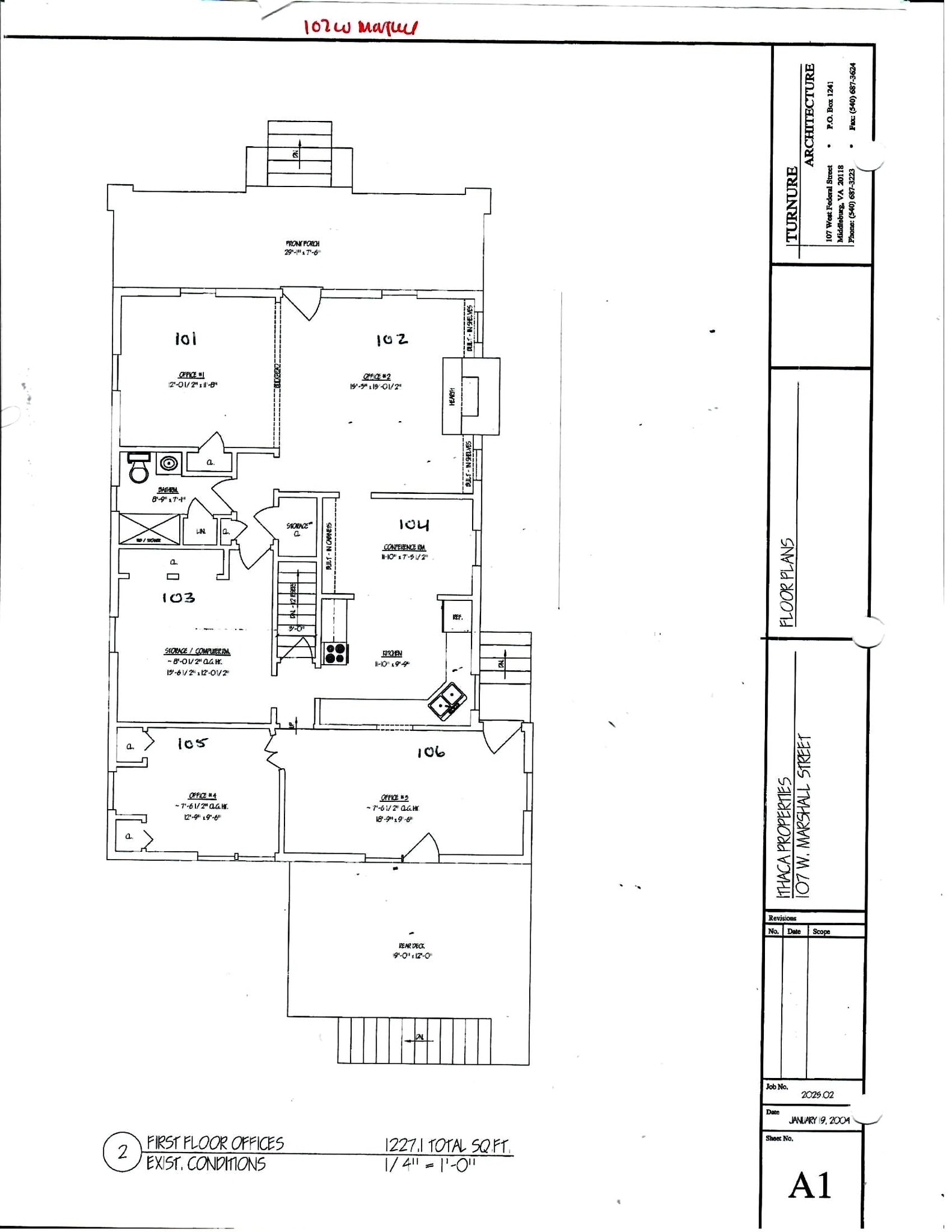 107 W Marshall St, Middleburg, VA à louer Plan d’étage- Image 1 de 2