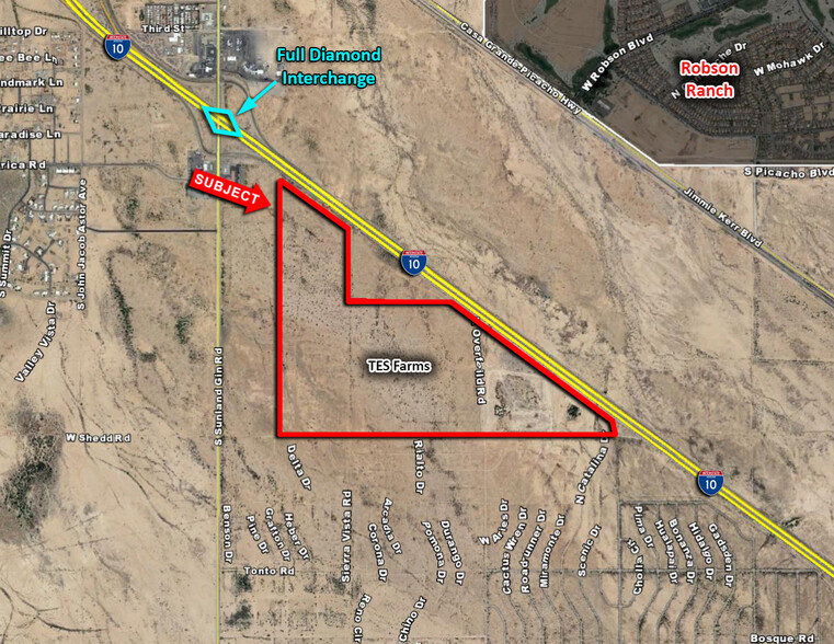 SE Of SEC Sunland Gin Rd & I-10, Eloy, AZ for sale - Aerial - Image 1 of 2