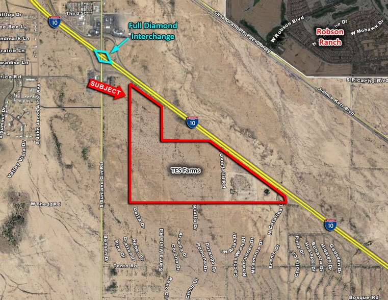 SE Of SEC Sunland Gin Rd & I-10, Eloy, AZ à vendre - Aérien - Image 1 de 2