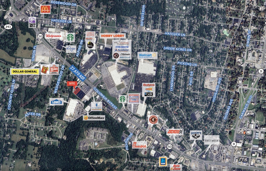 801-821 S James Campbell Blvd, Columbia, TN for lease - Building Photo - Image 2 of 7